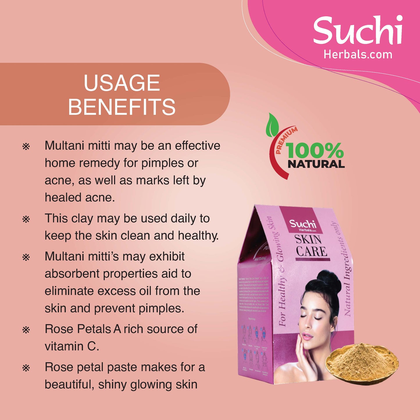 Multhani Mitti and Rose Petal Face Pack